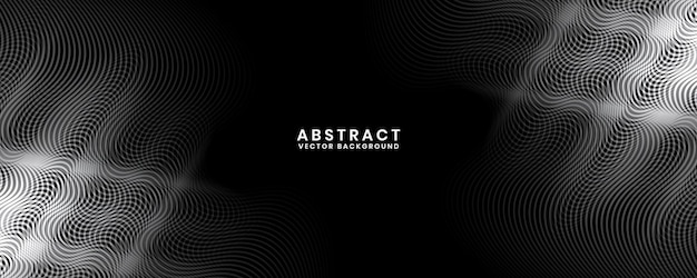 3d black white techno abstract background overlap layer on dark space with waves effect decoration