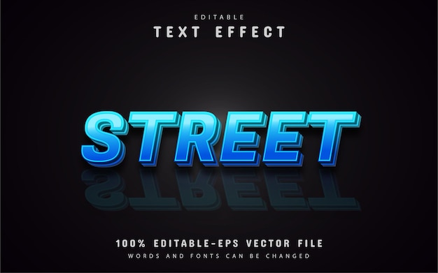 3d blue street text effect