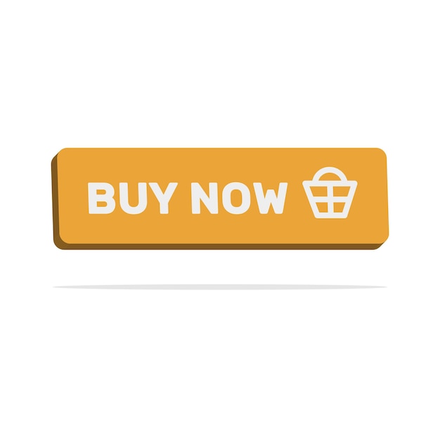 3d buy now button concept in minimal cartoon style