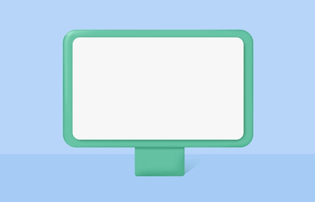 3d computer monitor on an isolated background. Vector illustration