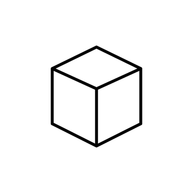 3D Cube Icon Ideal for Geometric and Design Concepts