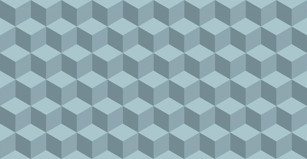 3D cube seamless pattern vector design