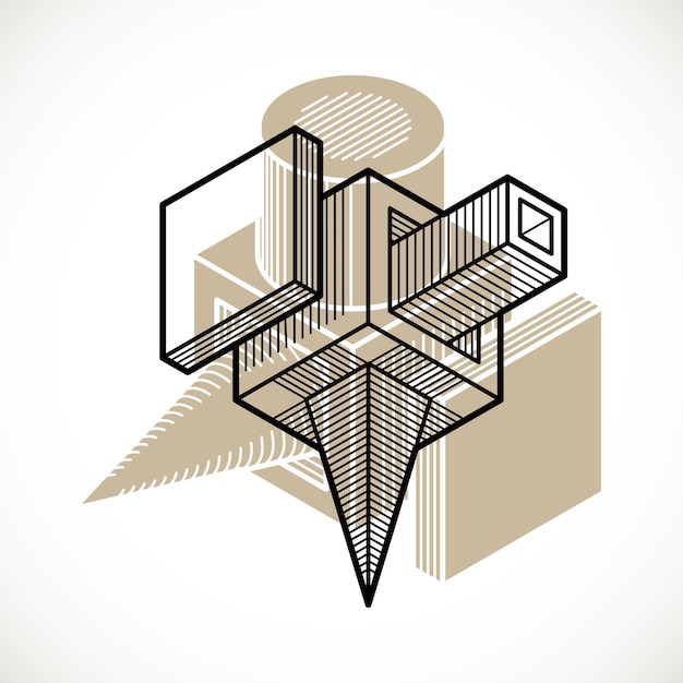 3D design, abstract vector dimensional cube shape.