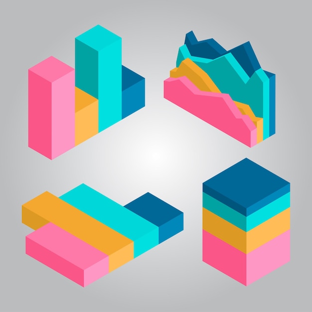 3D Diagram Elements vector illustration