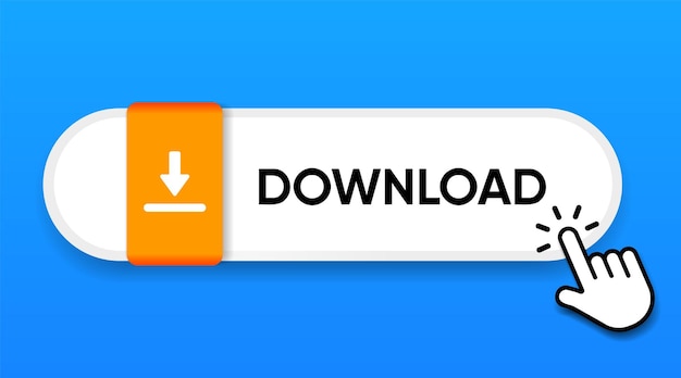 3d download button icon upload icon down arrow bottom side symbol click here button for ui ux