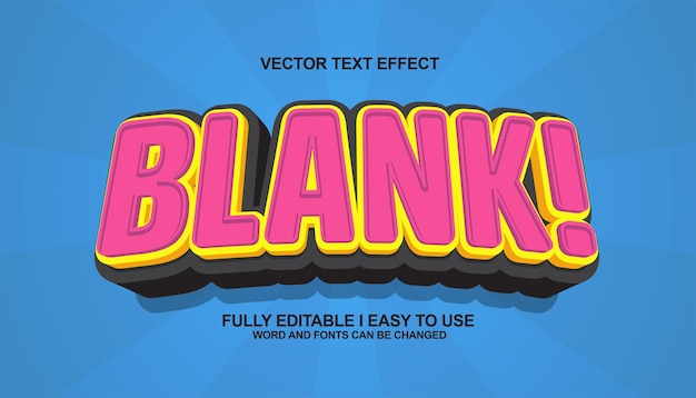 3d editable blank text style effect