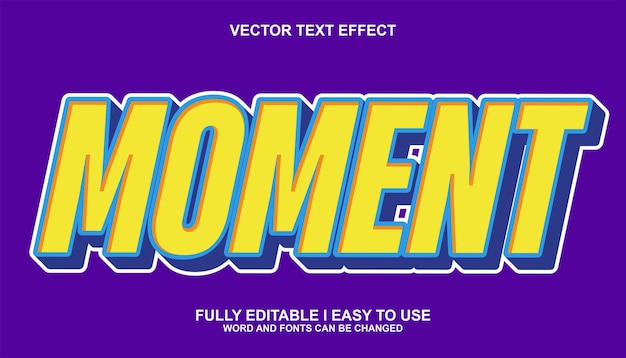 3d editable moment text style effect