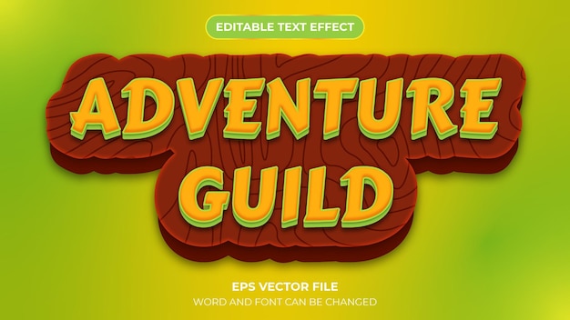 3d editable text effect adventure guild