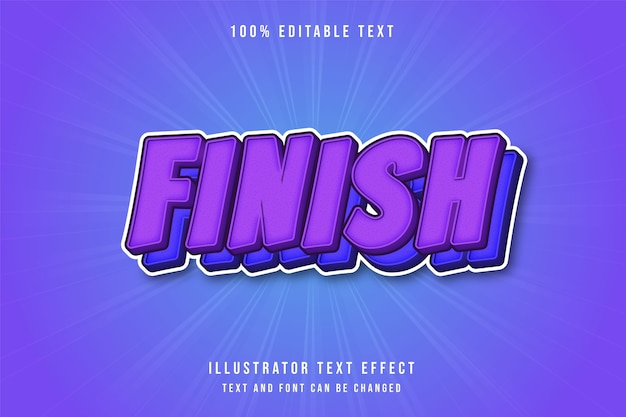 3d editable text effect purle blue comic style