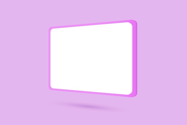 3d Empty popup message on purple background 3d vector illustration