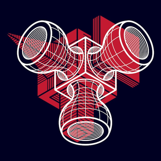 3d engineering vector, abstract shape made using cubes and geometric forms.