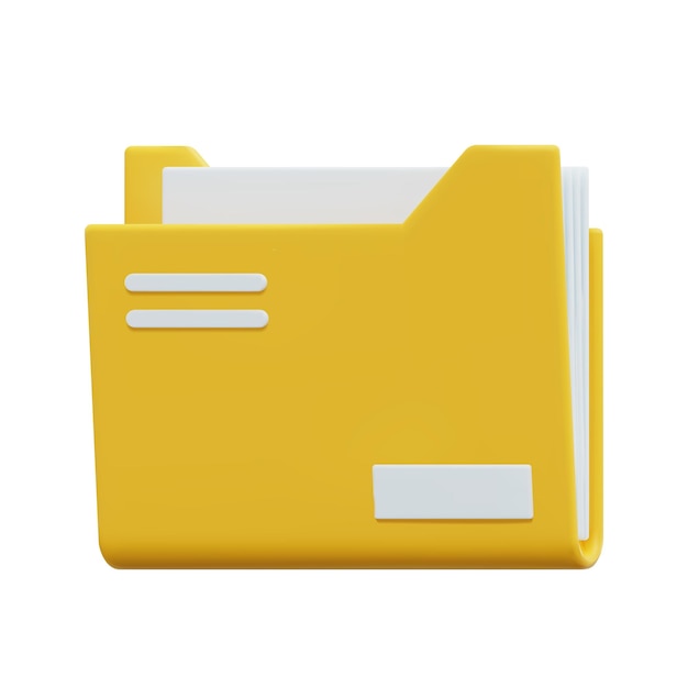 3d folder icon vector Information plastic file with documentation 3d management file on project plan concept Isolated on white background 3d document icon vector render illustration