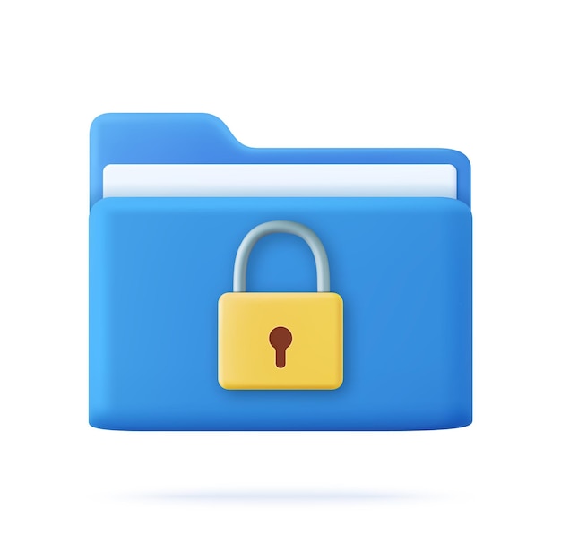 3d folder with lock