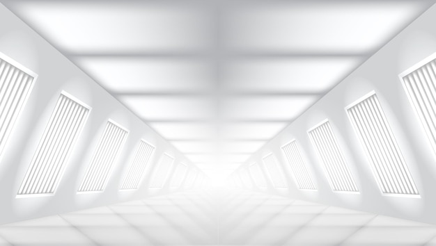 3D Future Modern Concrete Light Corridor Garage
