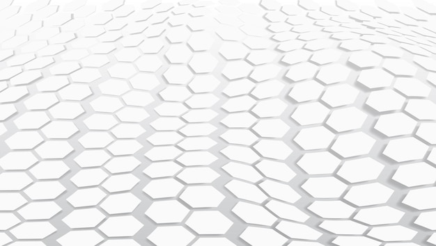 3D Futuristic Hexagon Technology Concept Light Background
