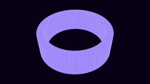 3D futuristic vector geometric shape with dots and lines Structure technology network connection Abstract wireframe twist form Ai in dark cyberspace background