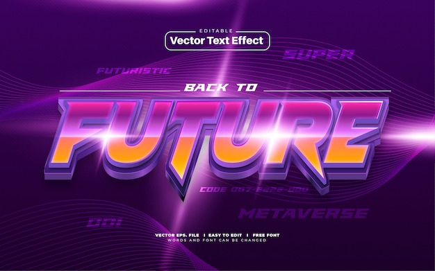 3D Gradient Future vector Text Effect