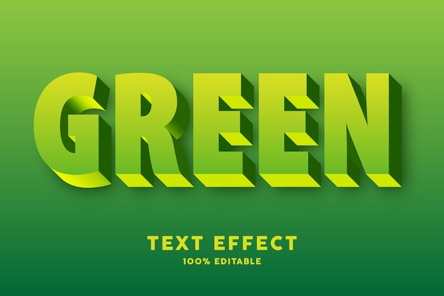 3d green yellow fresh text effect