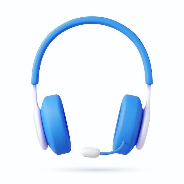 3d headphones isolated on white background