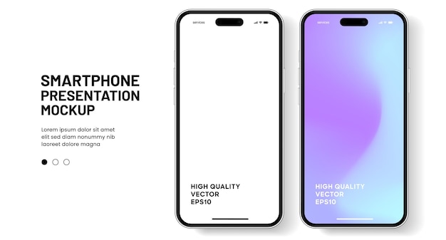 3d high quality smartphone mockup with different angle and isolated background for show mobile app
