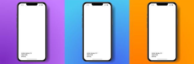3d high quality smartphone mockup with different angle and isolated background for show mobile app