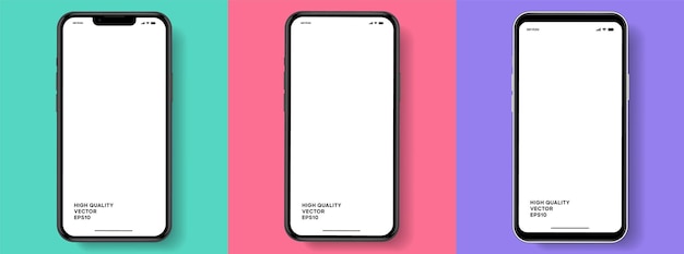 3d high quality smartphone mockup with different angle and isolated background for show mobile app