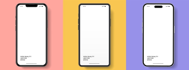 3d high quality smartphone mockup with different angle and isolated background for show mobile app