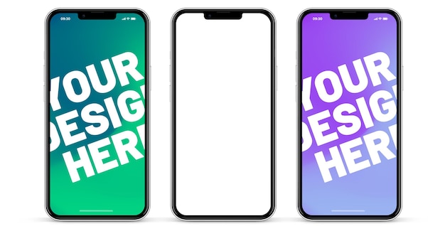 3d high quality smartphone mockup with different angles and isolated background for show mobile app
