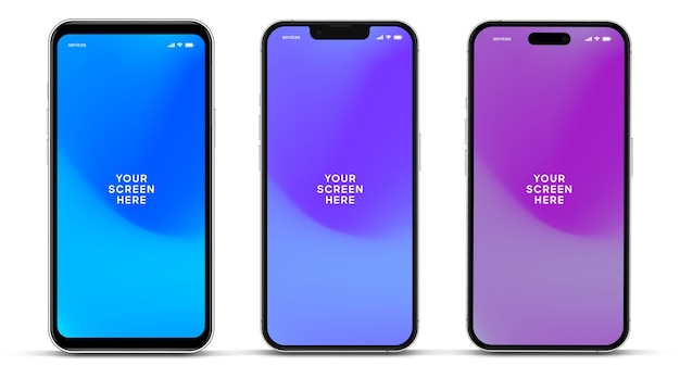 3d high quality smartphone mockup with dynamic island and isolated background for show mobile app