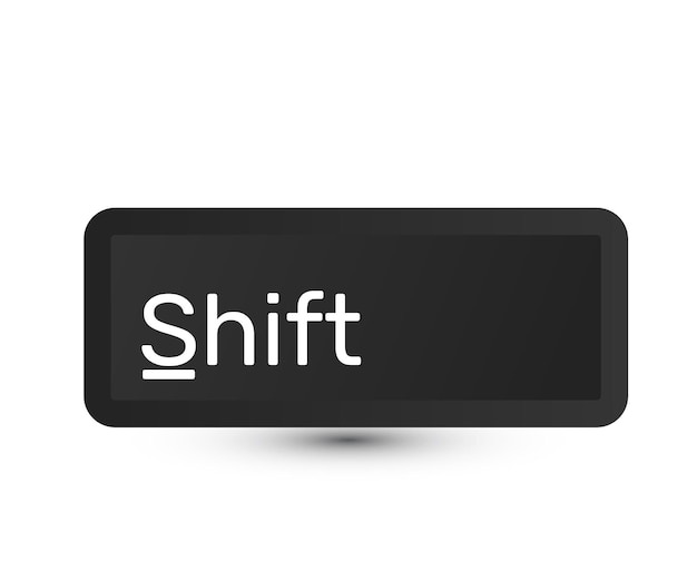 3d icon shift computer key button on white background new idea design vector
