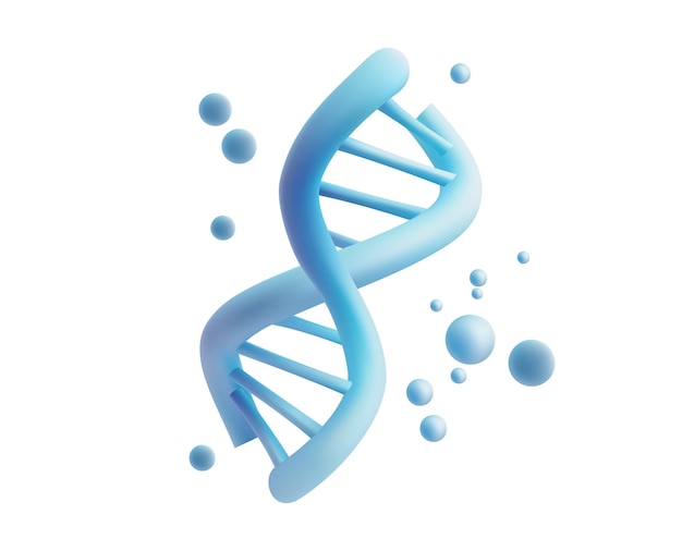 3D illustration showcasing floating DNA structure surrounded by transparent spheres This scientific graphic is perfect for educational materials presentations and health or genetic research topics