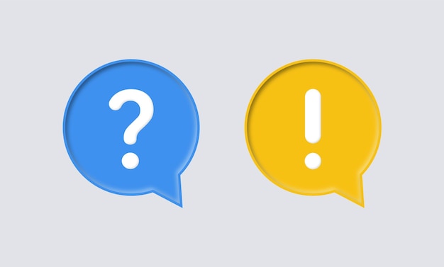3d information icon in bubble speech balloon with a question mark symbol dialogue bubbles frame