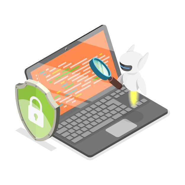 3D Isometric Flat Illustration of Cyber Security Item 3