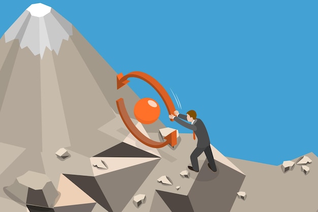 3D Isometric Flat Vector Conceptual Illustration of Consistency Circle