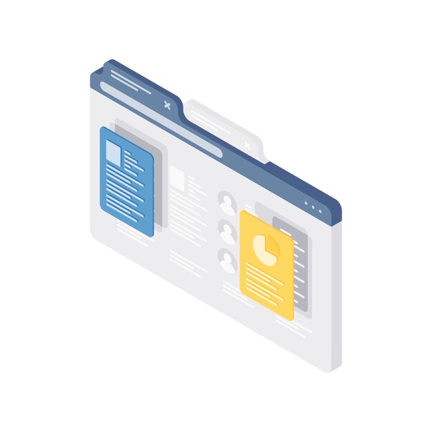 3d isometric illustration of website page