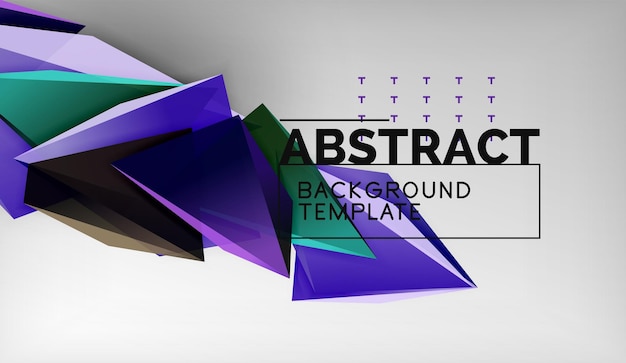 3d-kolmio, geometrinen taustadesign, moderni julistemallipohja