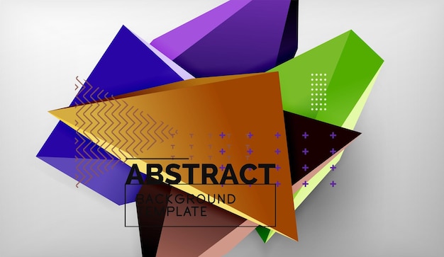 3d-kolmio, geometrinen taustadesign, moderni julistemallipohja