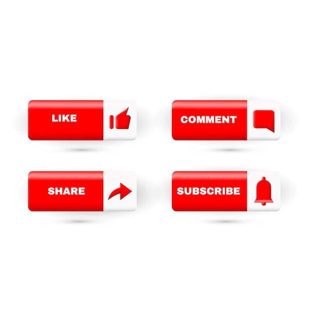 3d like comment share subscribe icon social media