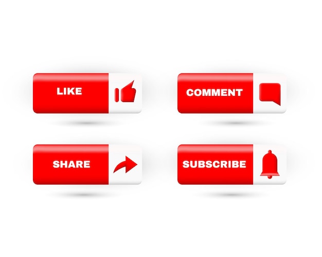 3d like comment share subscribe icon social media