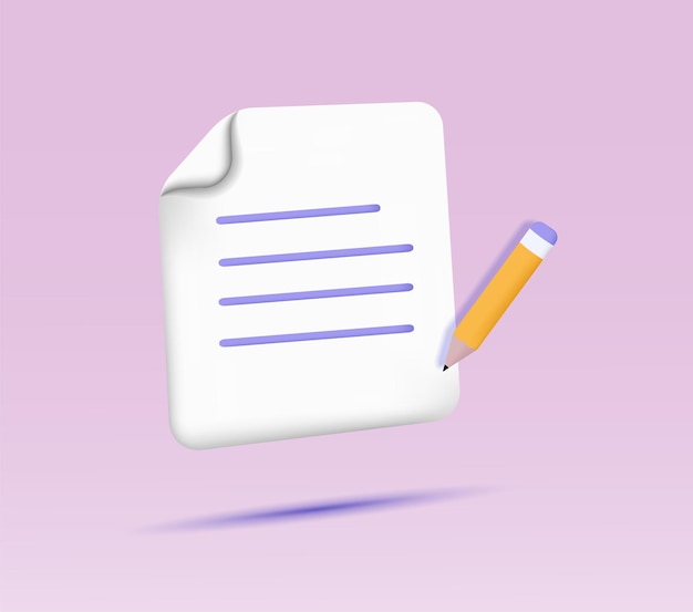 3d list 3d document 3d report sheet