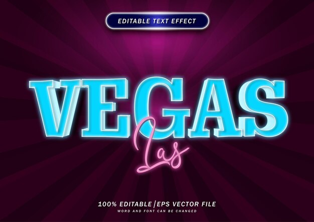 3d luxury las vegas text effect neon font style editable mockup text effectx9