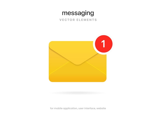 3d  mail, letter, message, chat, speak, dialog, post icon sign symbol for mobile app website ui