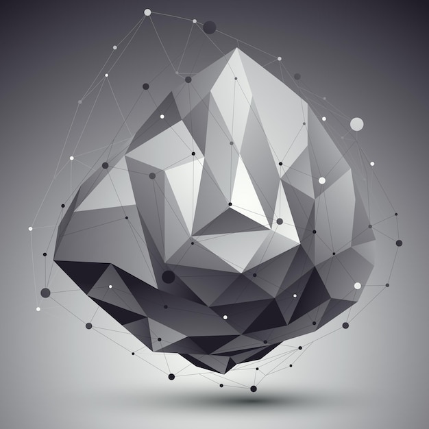 3D mesh modern style abstract background, origami futuristic template with lines mesh.