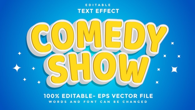 3d minimal word comedy show editable text effect design template effect saved in graphic style