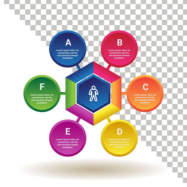 3d modern colorful infographic presentation and information template circular style vector design
