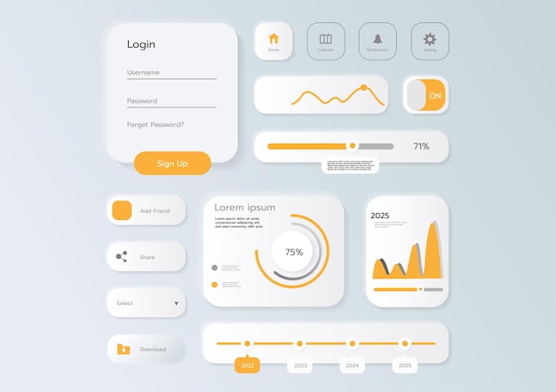 3D Neumorphic Soft UI Design 3D Bottons