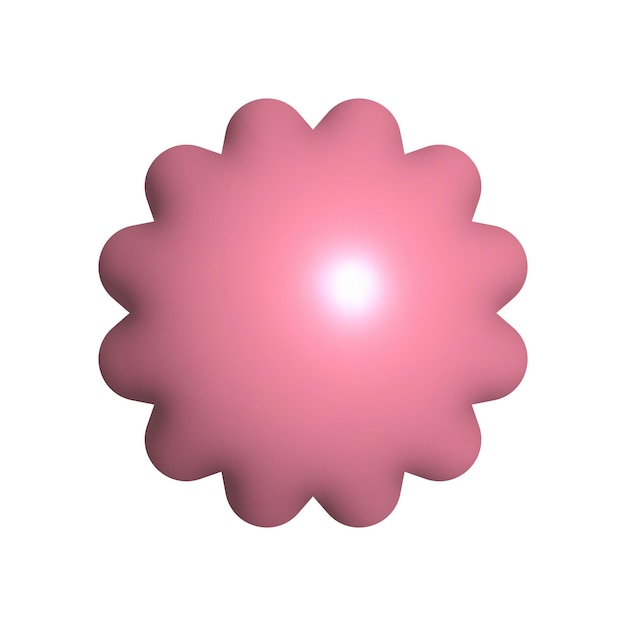 3d pink bubble shape y2k style colorful geometric form for design