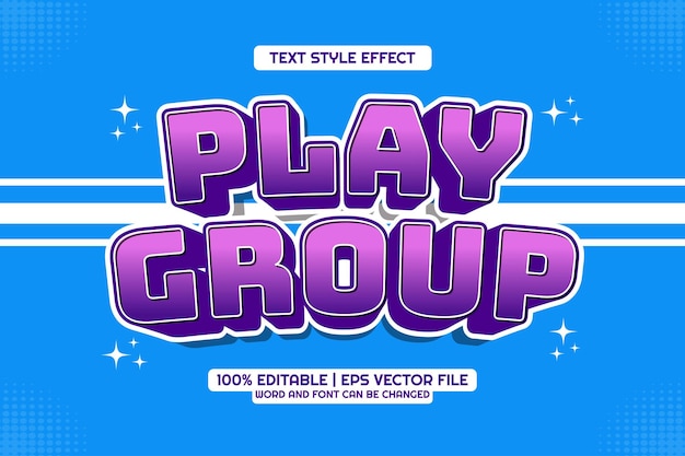 3d Playgroup Cartoon Editable Text Effect