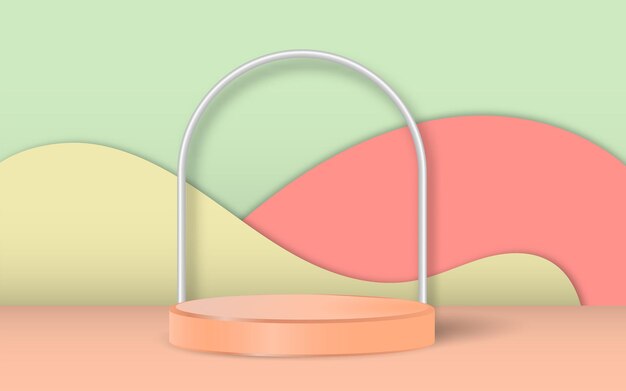 3d podium with colorful studio background