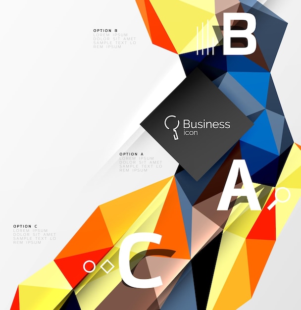 3d polygonal object triangles abstract background Vector template background for workflow layout diagram number options or web design
